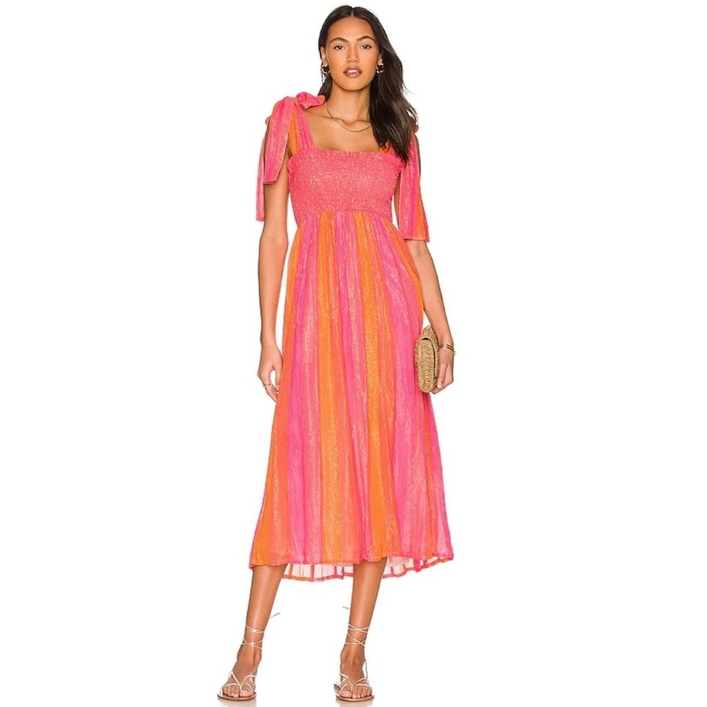 Sundress The Melina Dress in Marbella Mix Neon Girl Midi Dress
